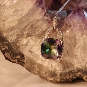Sterling Silver Mystic Quartz Necklace